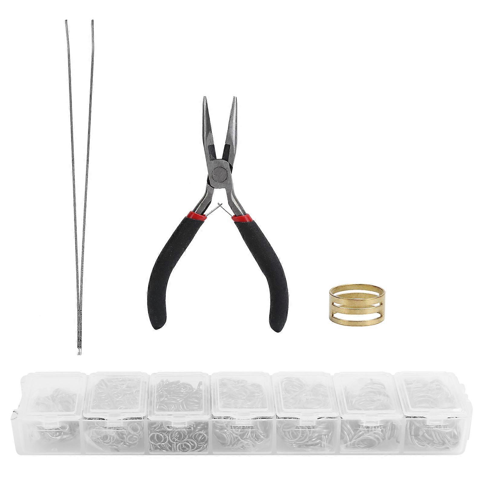 Open Jump Rings Lobster Clasps with Pliers Tweezers for DIY Jewelry Making (Silver Black)