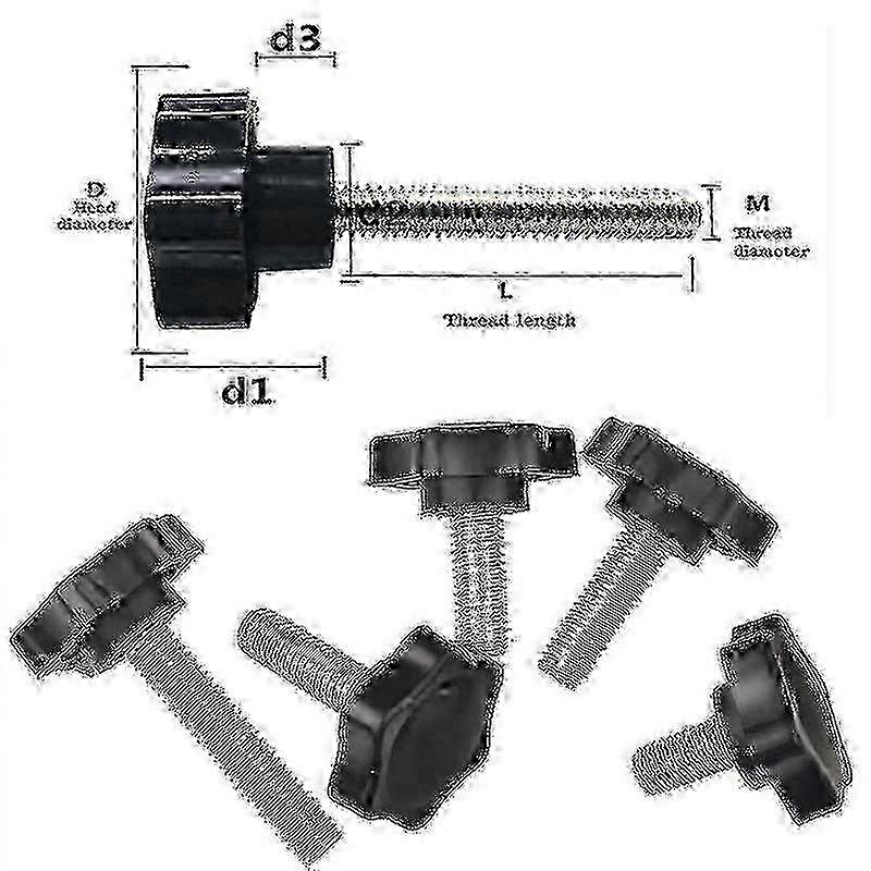 Improved Quality Thread Clamping Bolts with Bakelite Hand Knobs for Industry Equipment - M5, M6, M8 Sizes