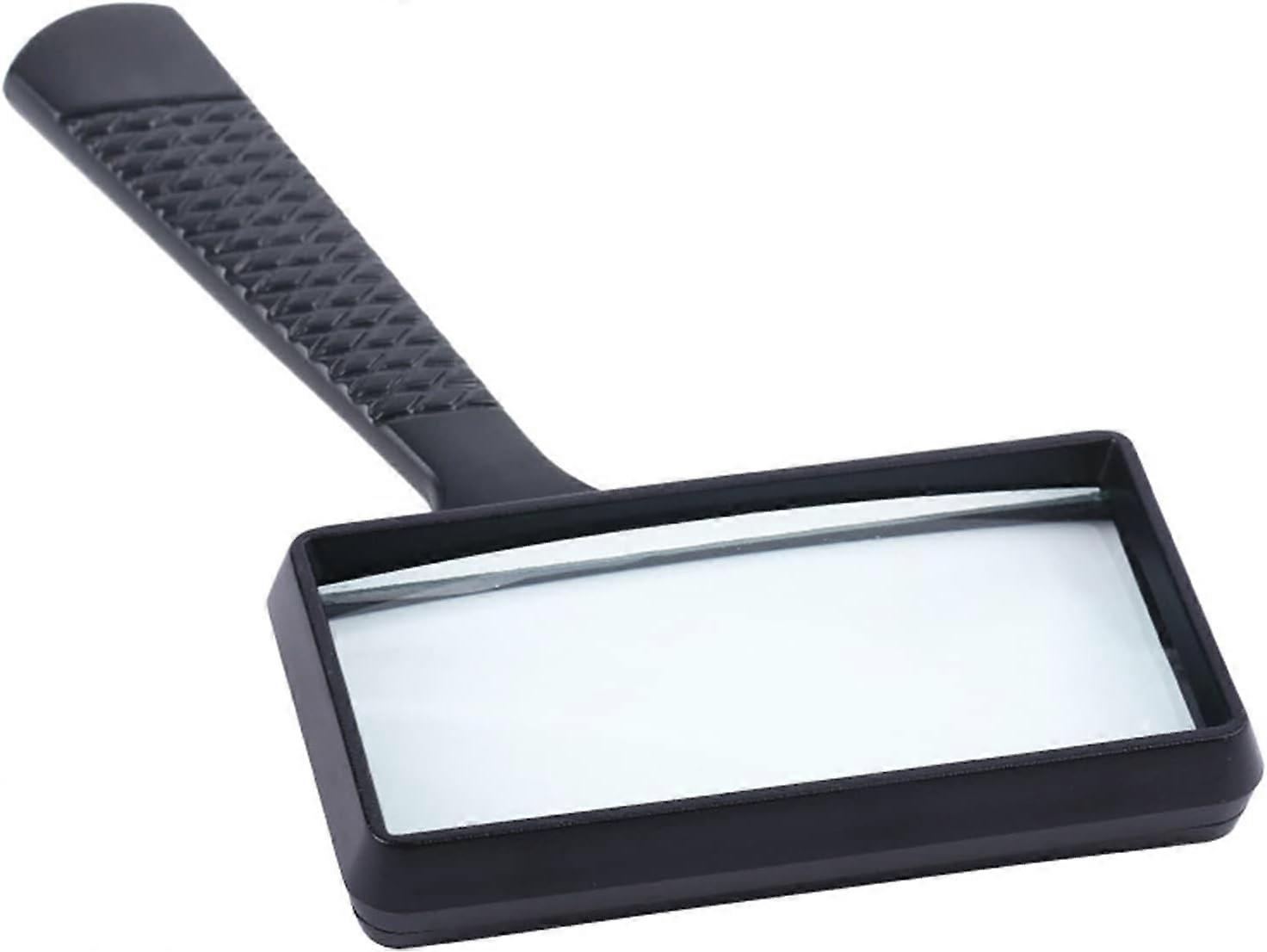 Handheld Rectangular Reading Magnifier 5X  Handle 100X50Mm(3.94X1.97Inch) Magnifying Glass Browsing 