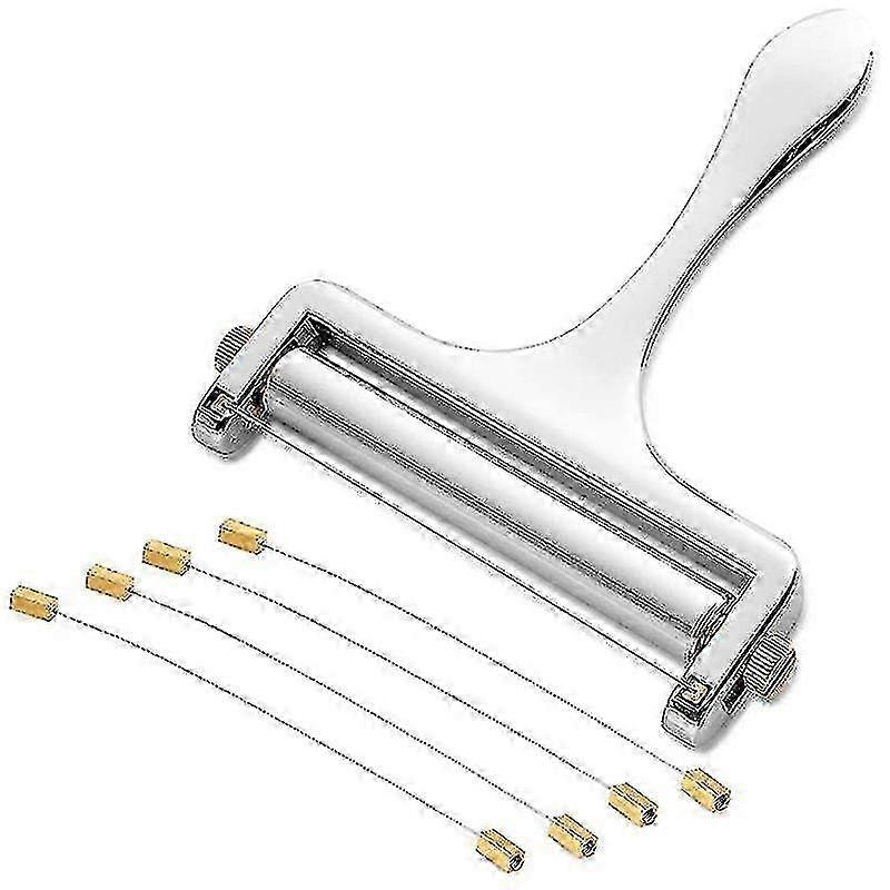 Wire cheese slicer for semi-hard cheeses with thickness control