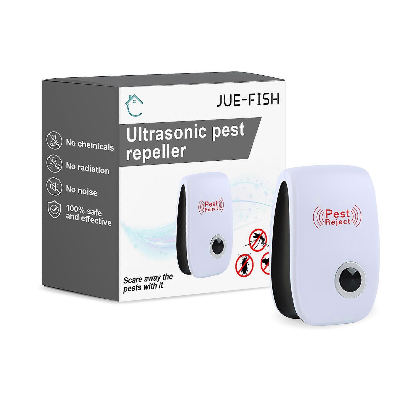 Jue-Fish Ultrasonic Pest Repeller, Mosquito Repellent Household Mosquito Repellent Cockroach Repellent Mouse Repellent Plug-In Intelligent Night Light