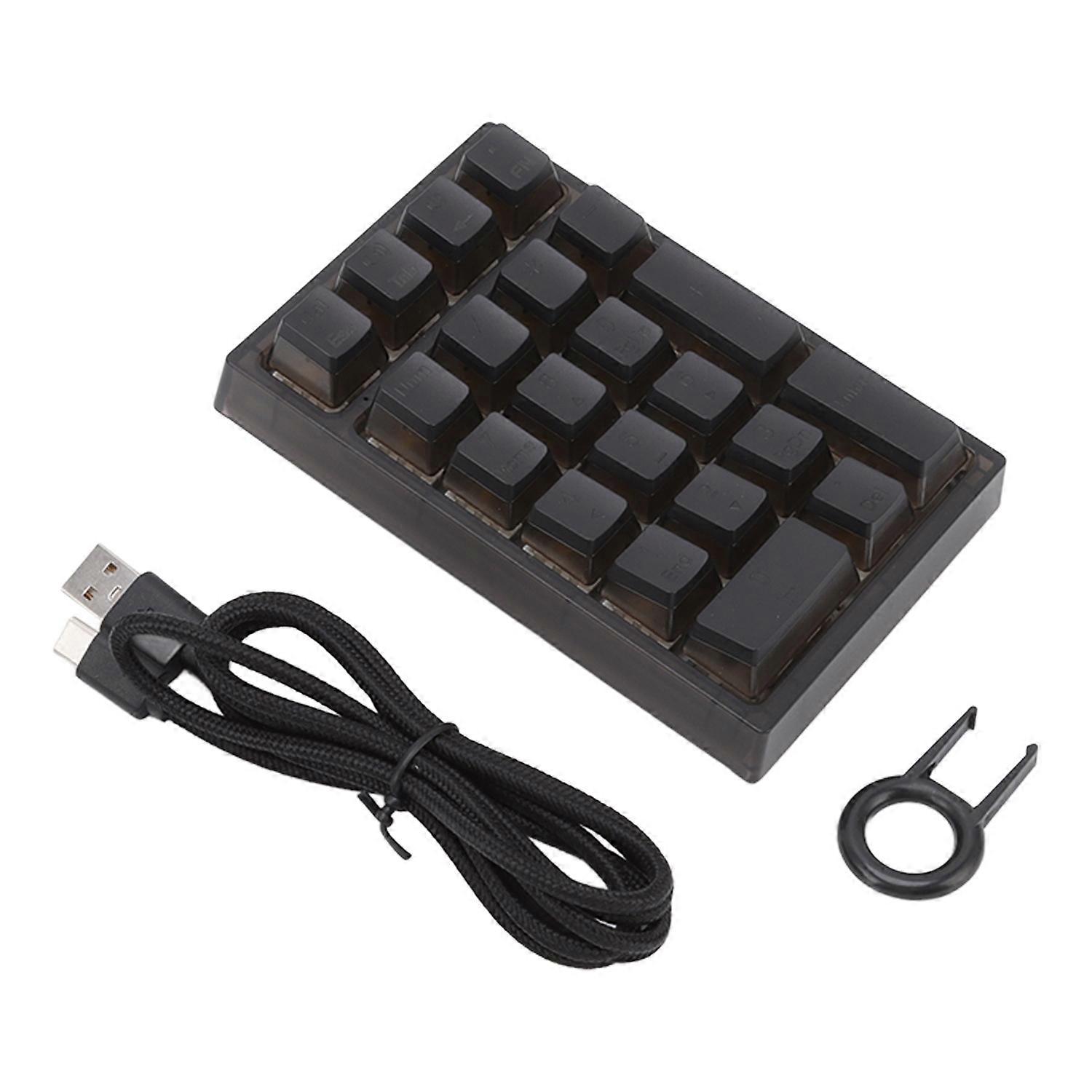 21 Key Numeric Keypad RGB Backlit Ergonomic Small Mechanical Numpad Numeric Keyboard for Laptop Comp