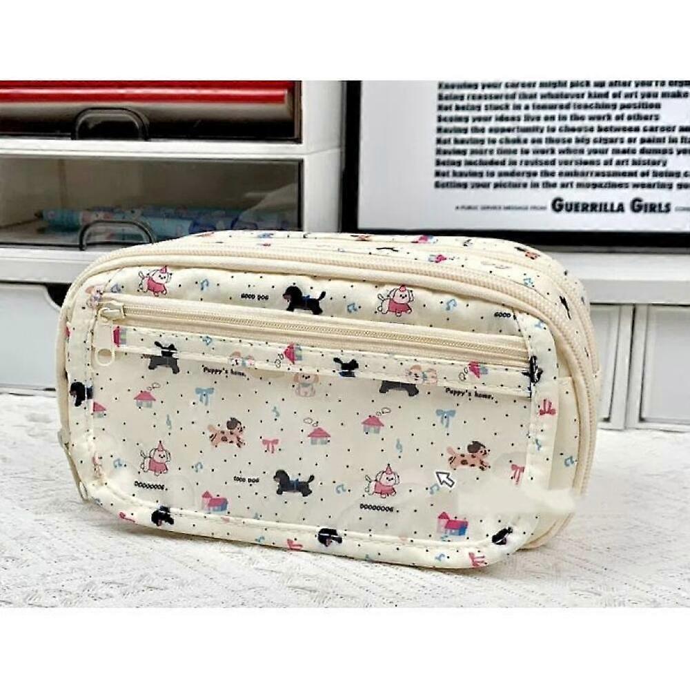 Large capacity school pencil case, suitable for girls and boys, cute patterns, multiple pockets.