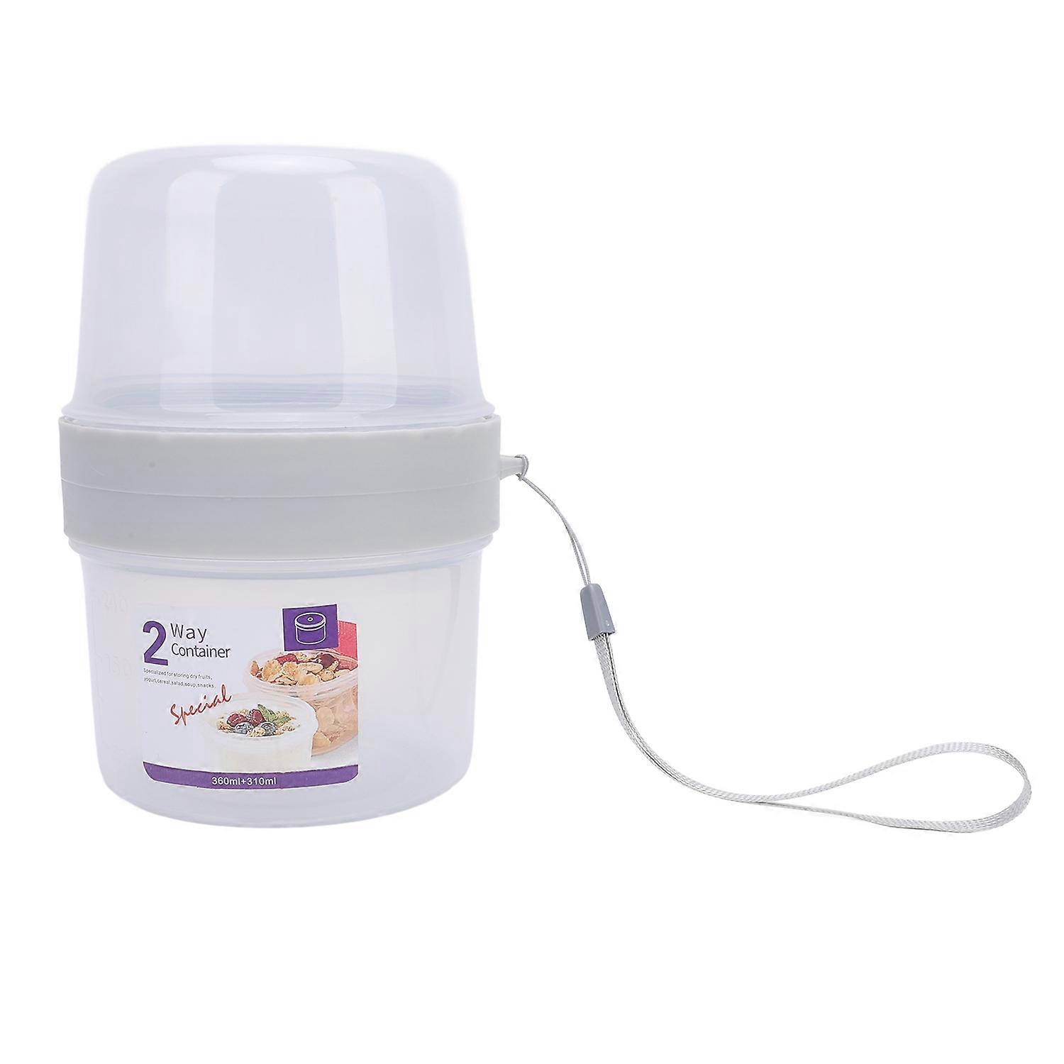 二重層食品保存カップ 電子レンジ対応 密閉ディスペンサー ポータブルヨーグルト容器 サラダ用