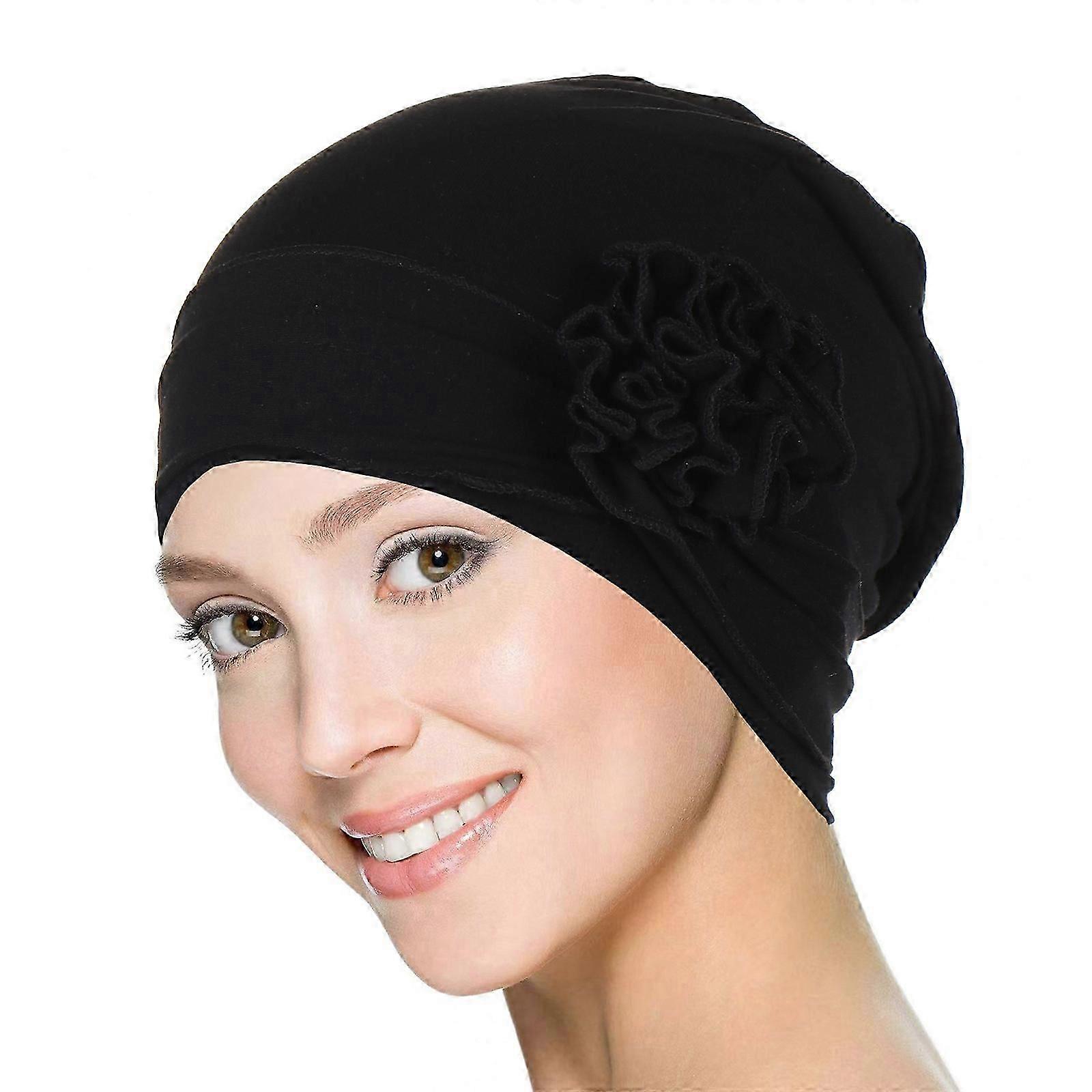 Wintermütze/Chemomütze für Damen, warmer Pullover mit 3D-Blumenmuster