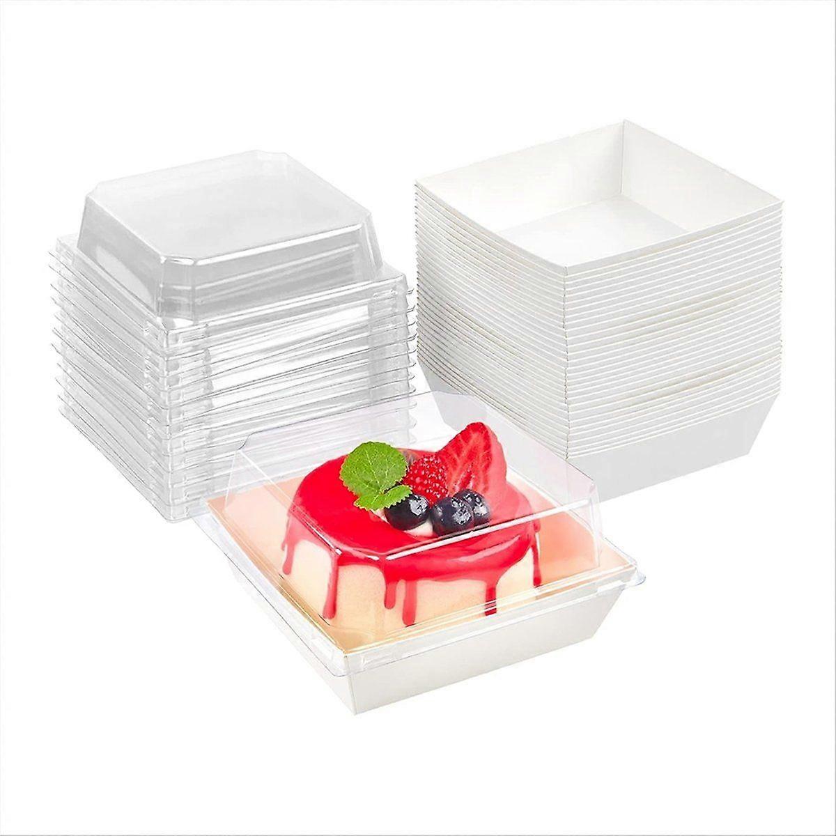 50 Pcs Small Charcuterie Boxes with Clear Lids Disposable to Go Food Containers