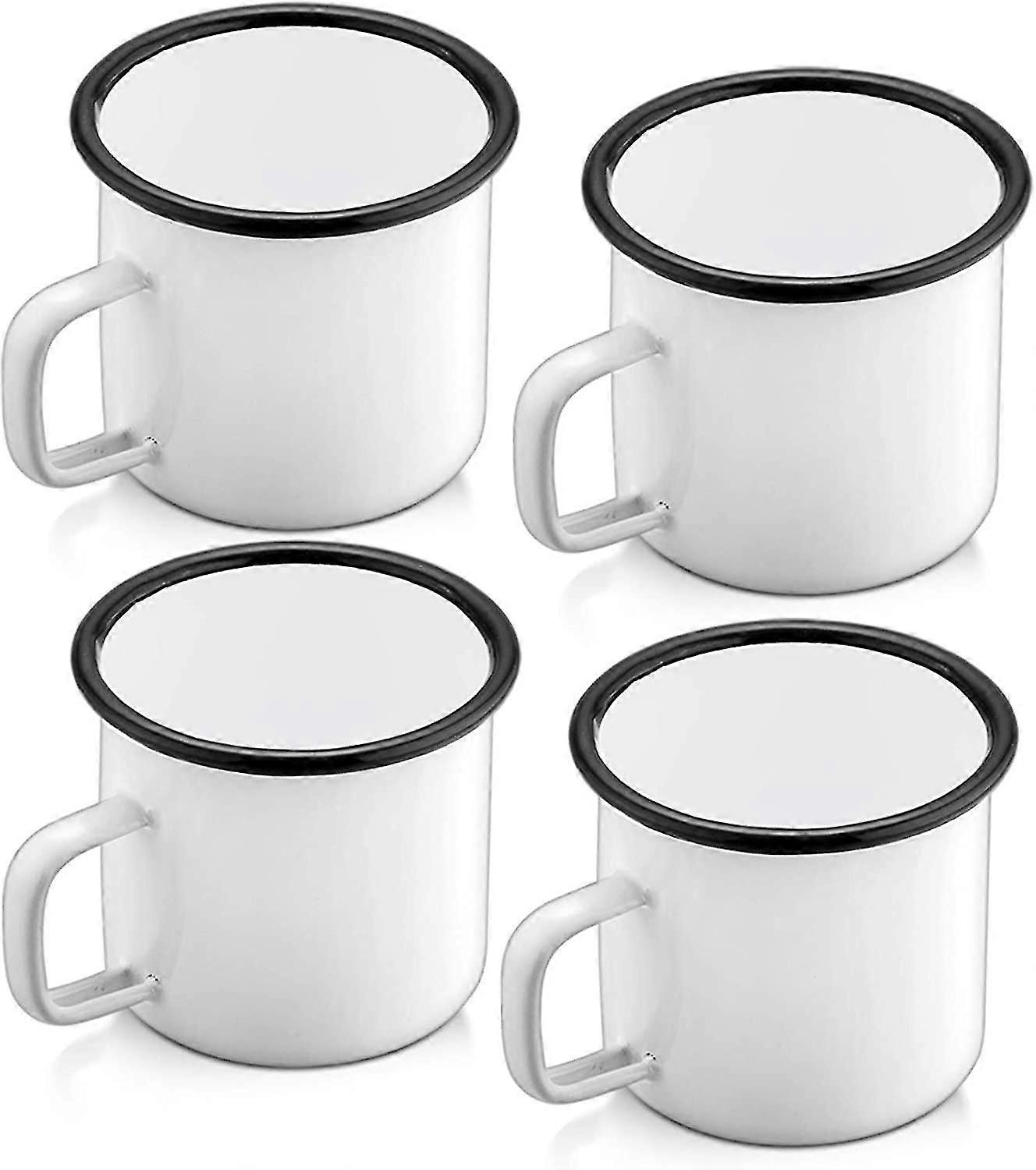 12オンスのエナメルコーヒーキャンプマグカップセット。小さくてかわいいティーキャンプエナメルカップセット