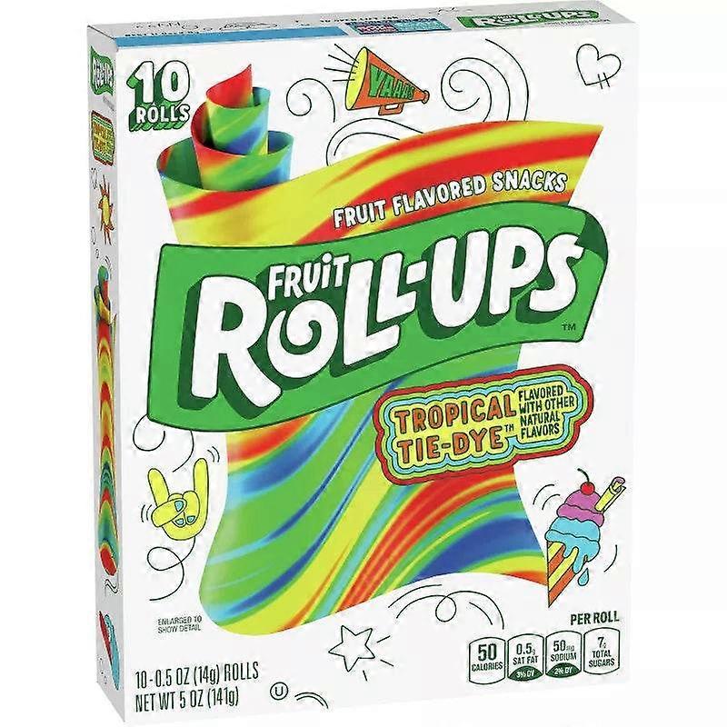 Betty Crocker Fruit Roll-ups Tropical Tie-dye Snacks, 10 Ea