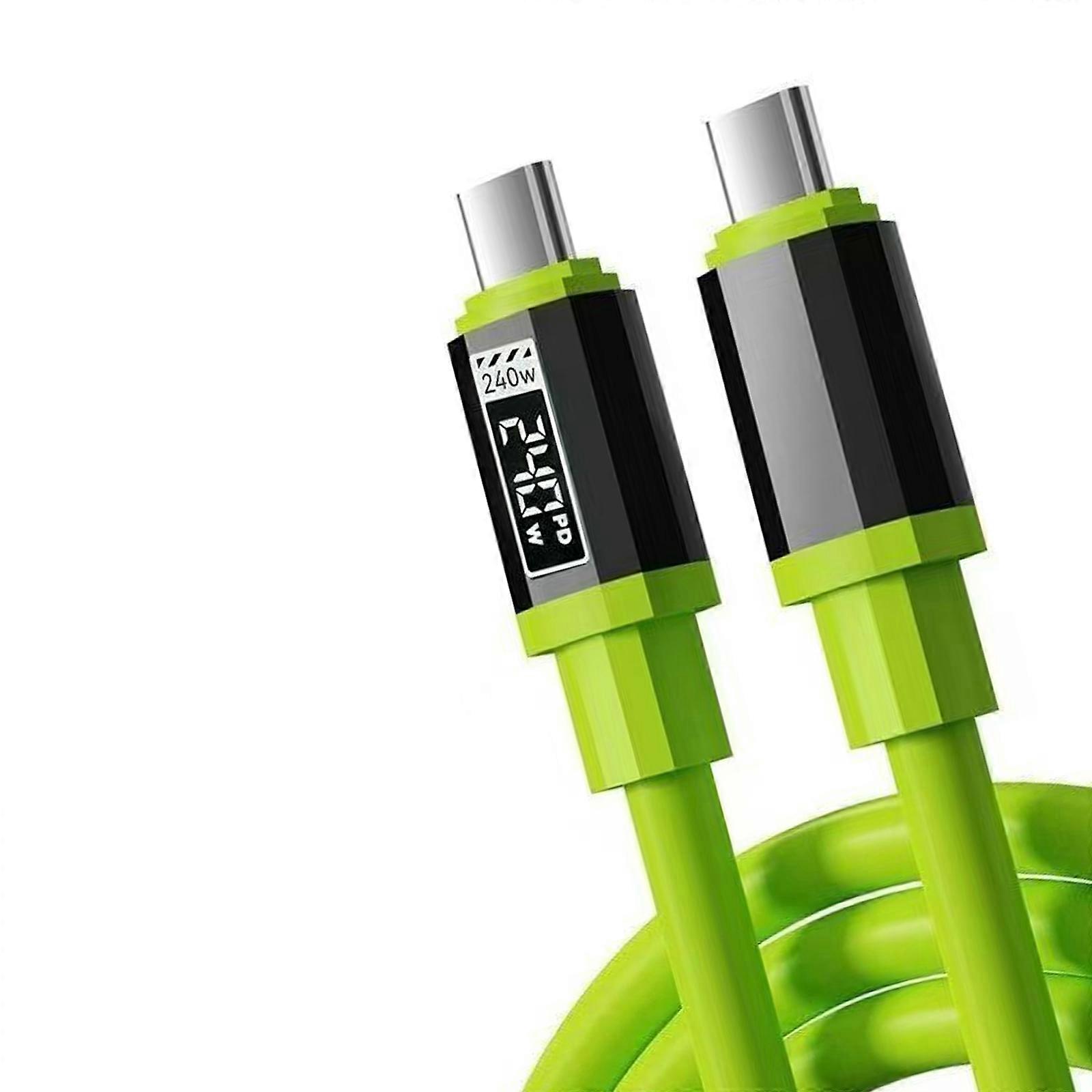 240W USB C Fast Charging Cord 1.5M Flexible Silicone Cord Wide Devices Fast Speed Data Transfer for Electronics Multicolor