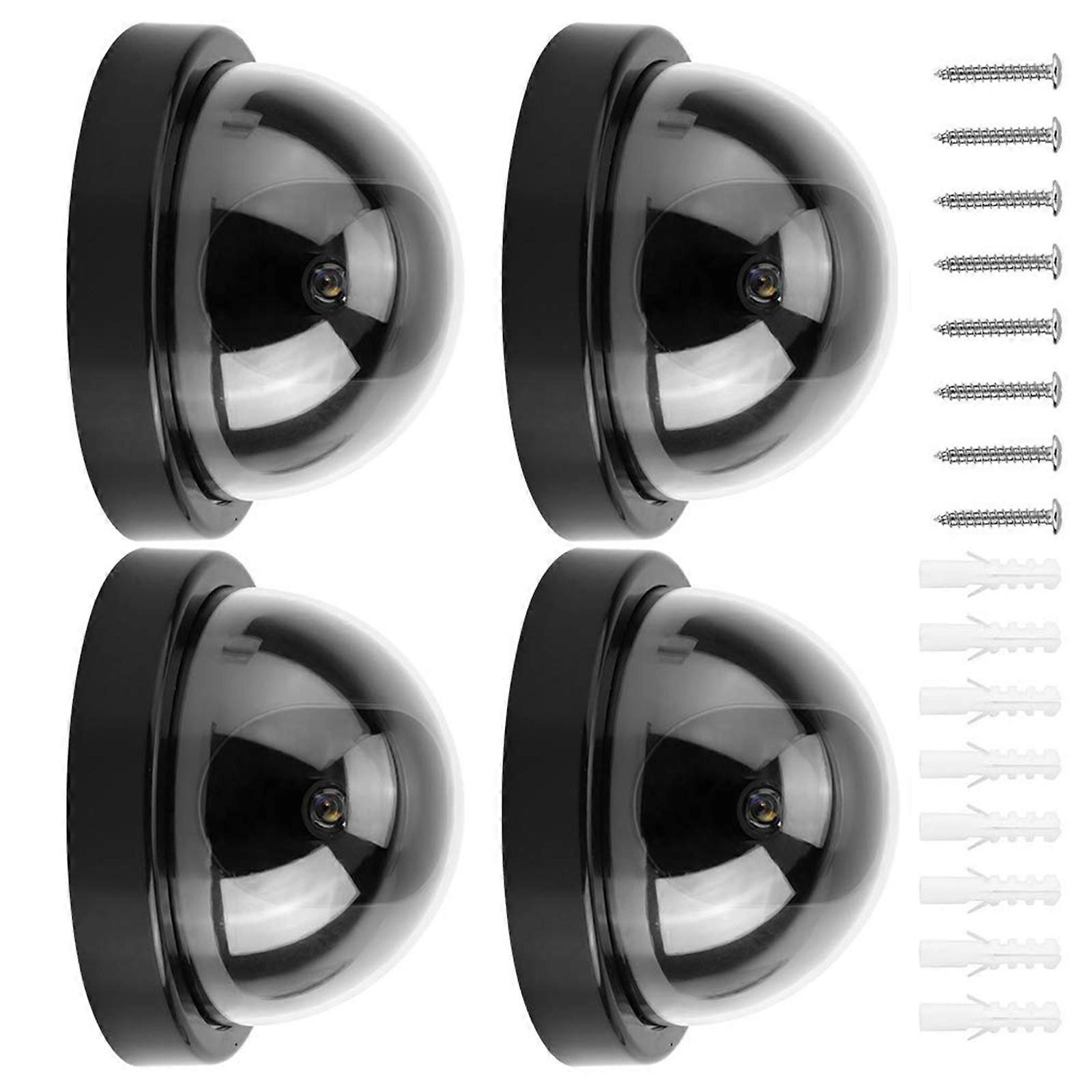 Fake Outdoor Security Camera Realistic ABS Housing LED Light Effect Burglar Deterrence For Doorway Garage Easy Mount Setups  black