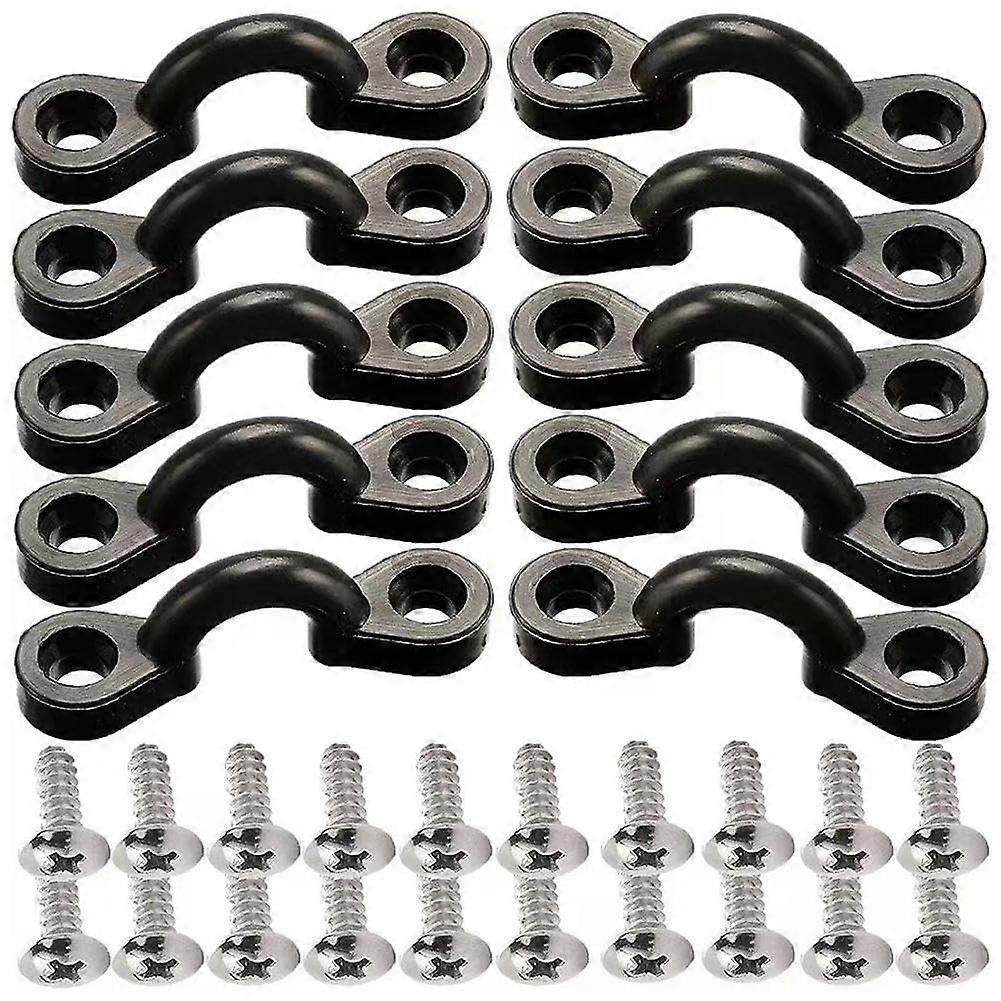 10pcs Kayak Pad Eye Kit Nylon Deck Loops with Screws for Boat Canoe Rope Rigging