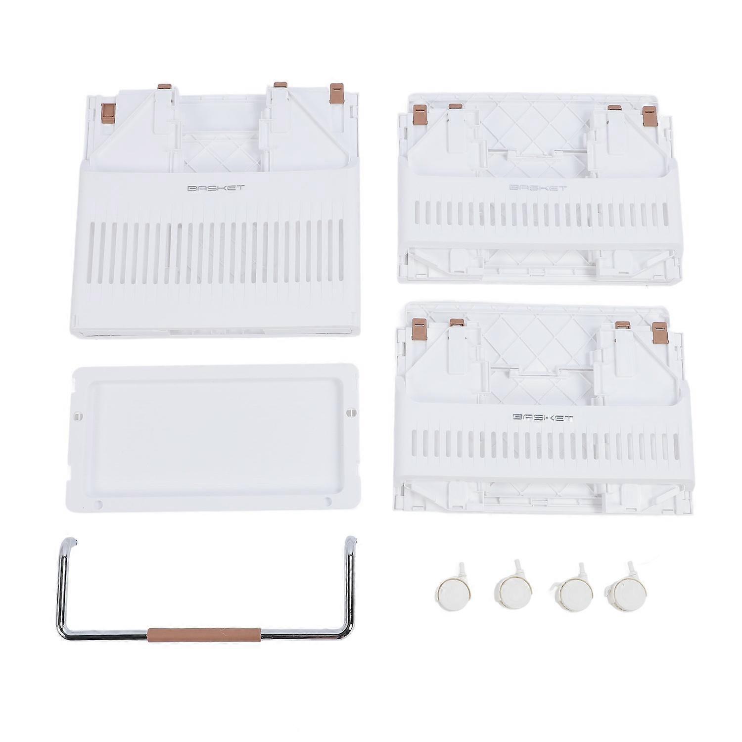 Rolling Storage Cart Multifunction Utility Rolling Storage Organizer Folding Laundry Basket with 4 W