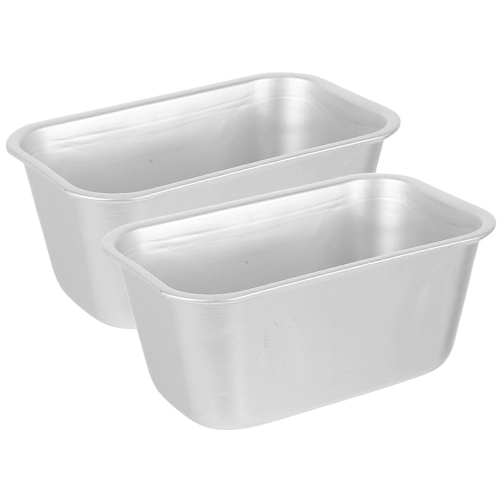 Bread Toast Tool Aluminum Alloy Rectangle Cake Mold for Baking 2Pcs