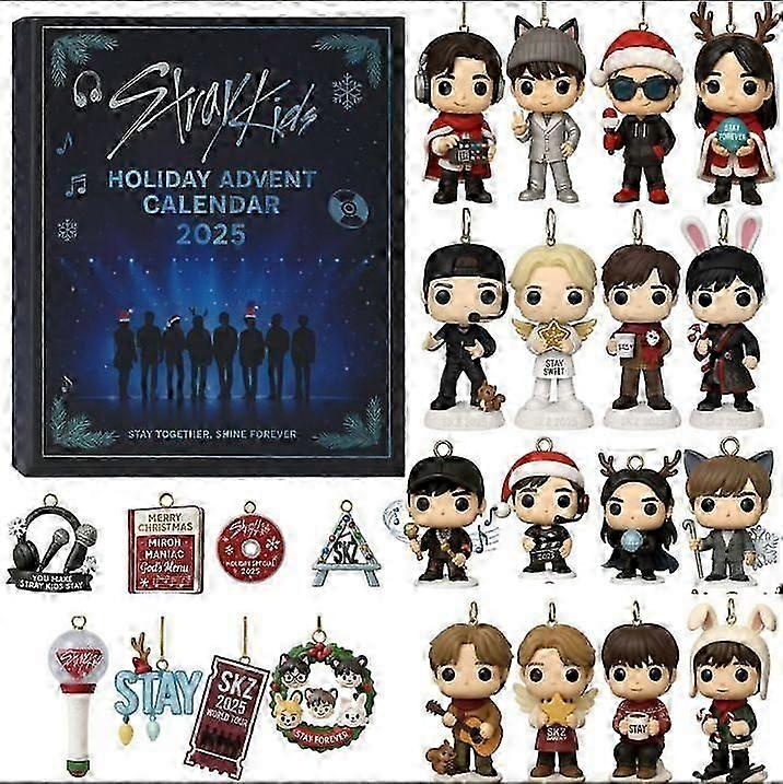 2025 Stray Kids Advent Calendar Blind Box Χριστουγεννιάτικο Δέντρο Διακόσμηση Ακρυλικό Κρεμαστό
