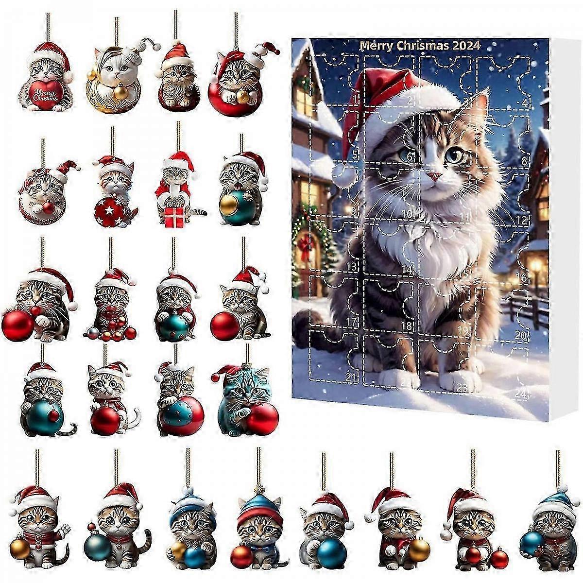 Holiday Advent Calendar for Cat Lovers with 24 Day Treats