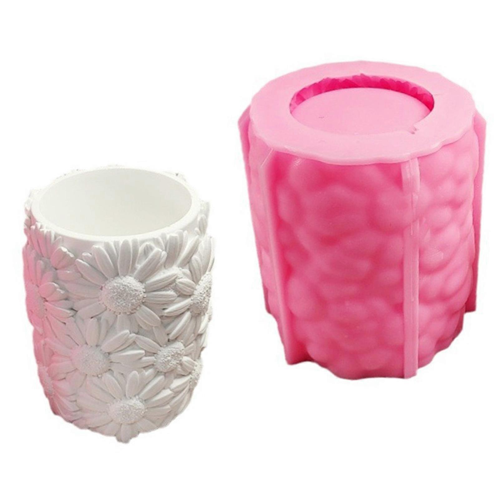 Candle Base Molds Silicone Flower Vase Molds Planter Molds Flower Pattern Planter Mold Suitable for Hand-Making Planter Multicolor