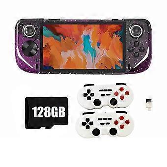 E6Plus håndholdt spillekonsol + 2xcontroller 128G + 20000Games 5 tommer bærbar arkade videospilkonsol support Tilslut TV C