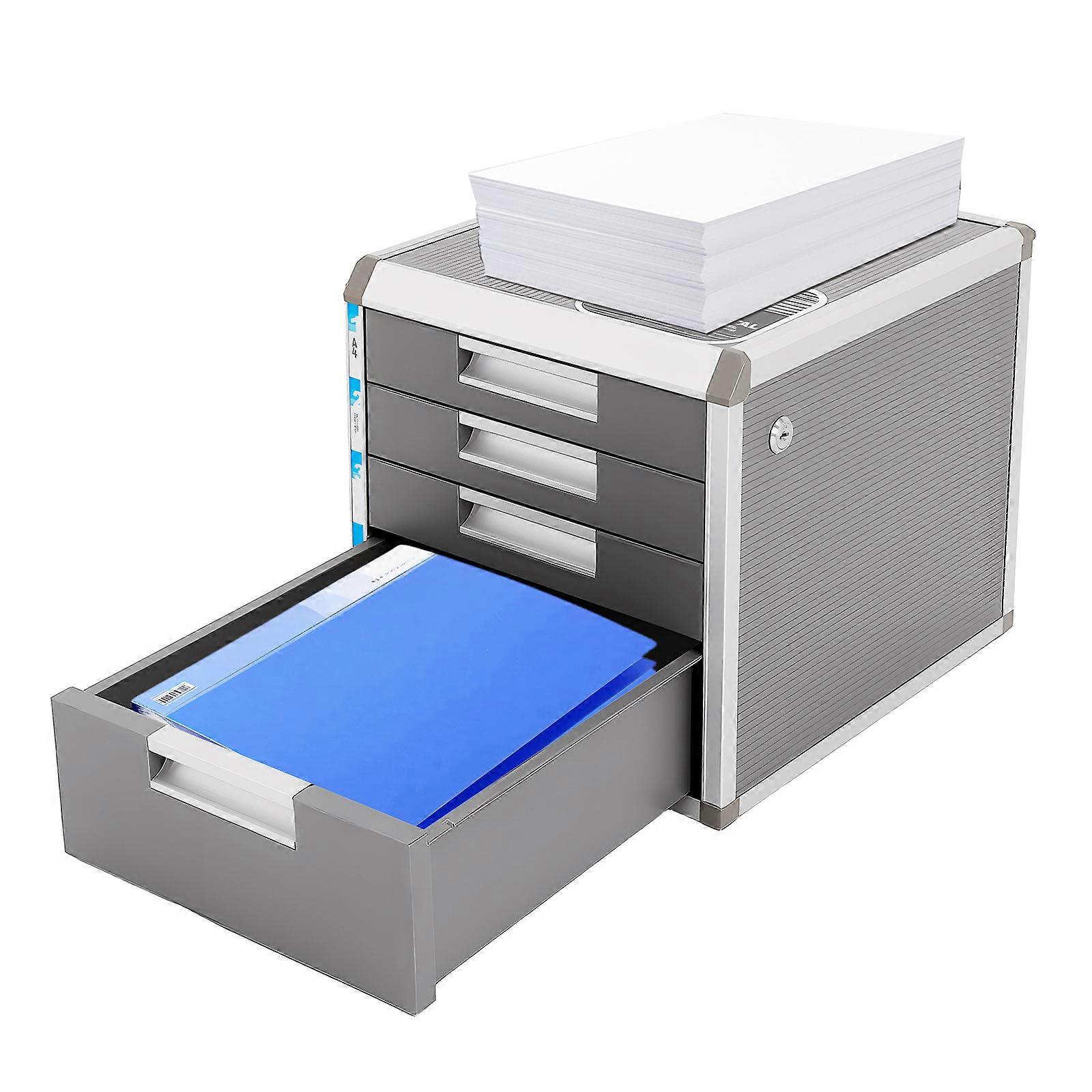 Lockable File Storage Cabinet with Lockable Drawers, Document Storage Box Dust-Proof for Home & Office