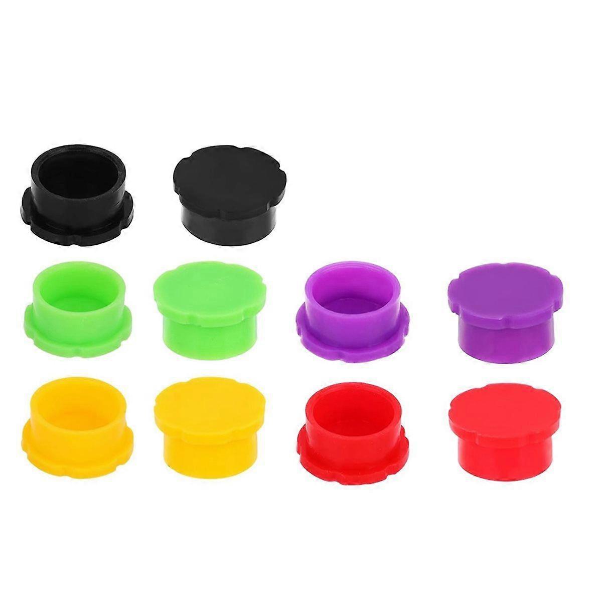 10pcs 3ml Glass Vial Protective Caps, Multi-Color Rubber Leakproof & Reusable Lids for Essential Oi