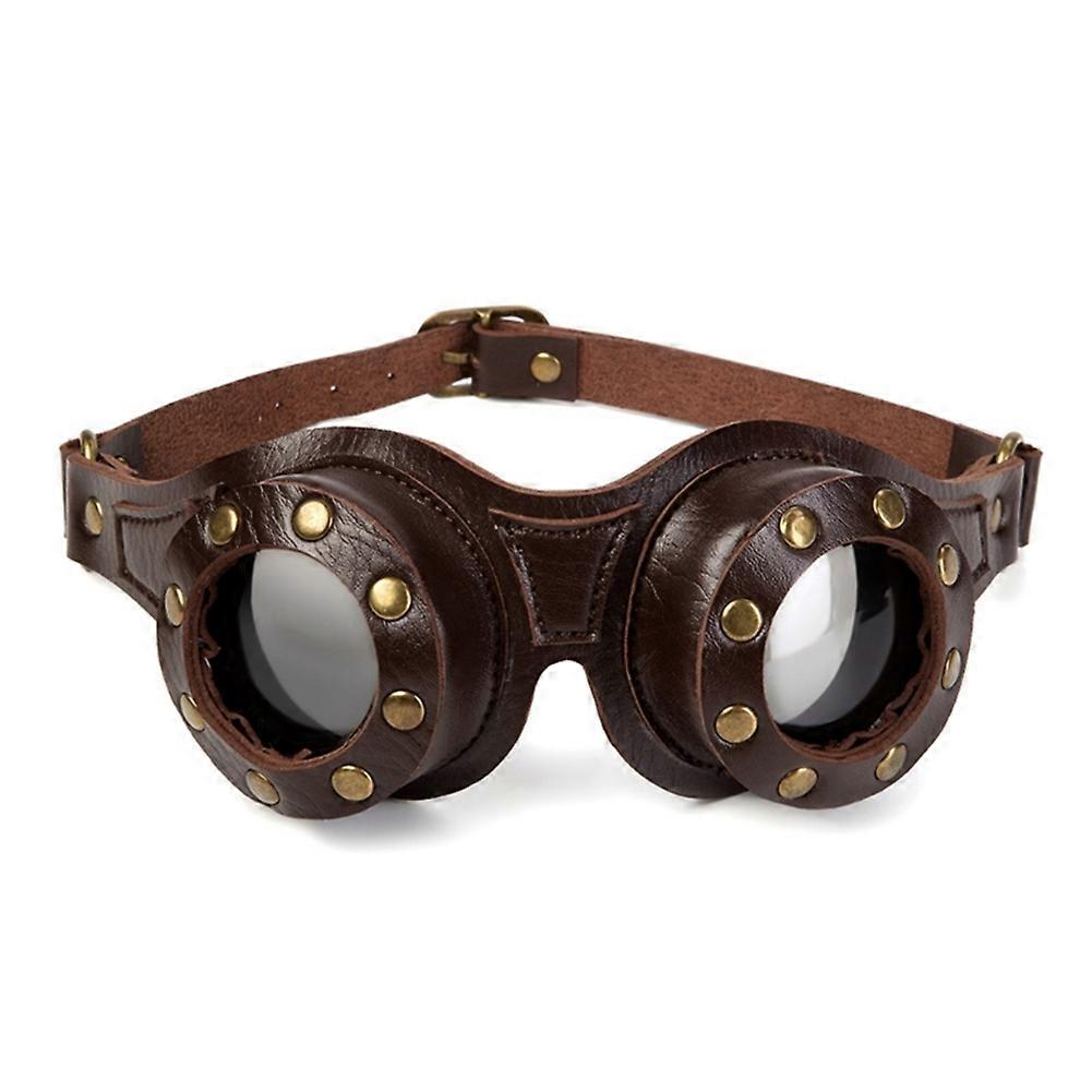 Handcrafted Steampunk Goggles Full Grain Leather Adjustable Retro Cosplay Prop