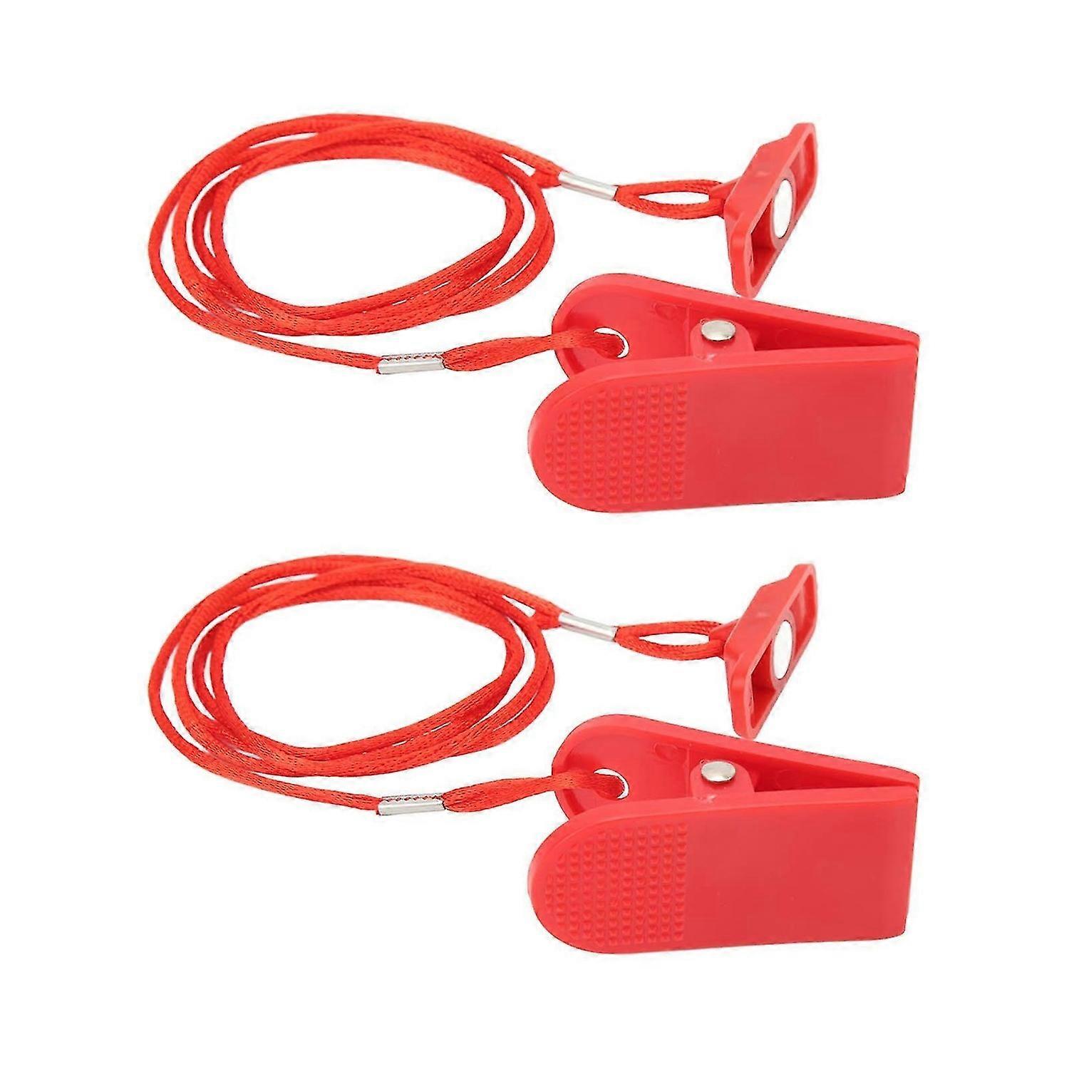 2PCS Treadmill Universal Safety Key Running Machine Key Magnet Treadmill Key Rectangle Red
