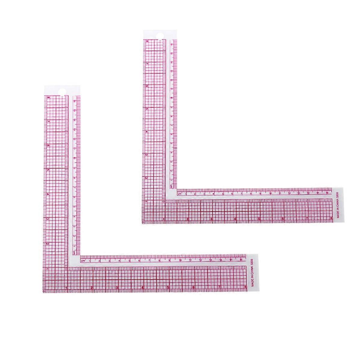 2Pcs 5808 Built-in Square Ruler Corner Ruler L-Shaped Ruler