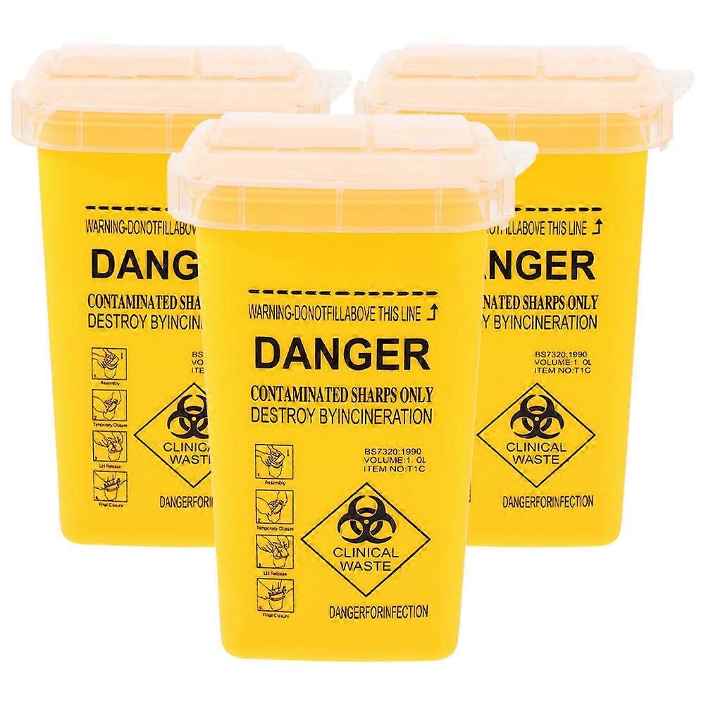 3pcs Sharps Contenitore Di Smaltimento Con Coperchio Flip Open Contenitore Di Smaltimento Sharps Holder Per Home Clinic Office Barber
