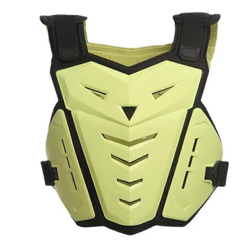 Motorcycle Protective Vest with ImpactResistant Chest and ShockAbsorbing Back Armor, Adjustable Breathable Yellow for Riding, Skiing, Skateboarding