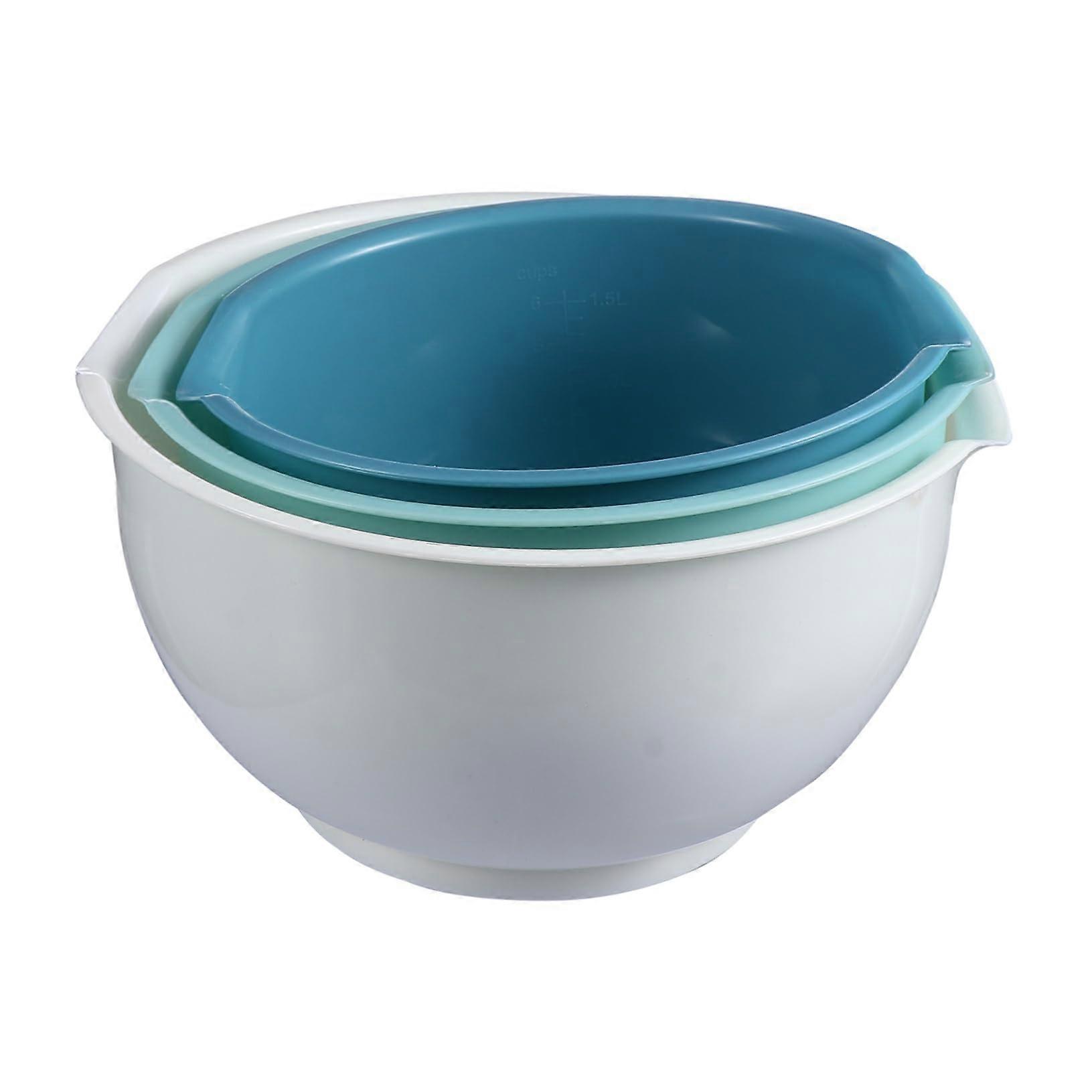 Plastic Mixing Bowls Set Stackable EasyClean Durable Kitchen Bowls for Salad Fruit Baking Cooking