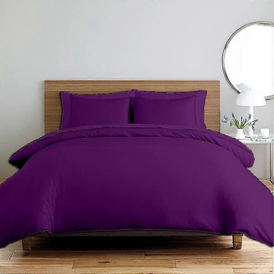 Egyptian Cotton King Size Duvet Cover Set with Waffle Texture, Hidden Zipper and Corner Ties