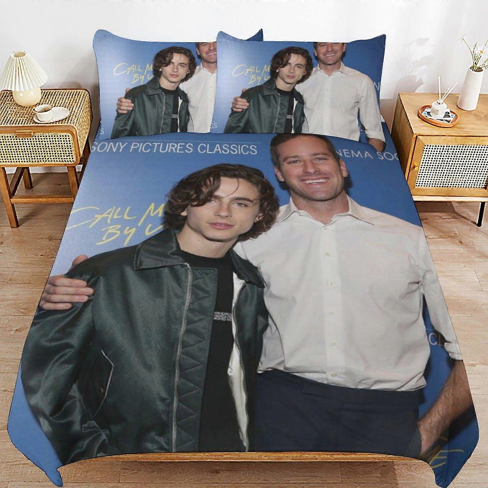 1492XB Timothe Chalamet Machine Wash Safe Practical Zipper Soft Touch Quality Fabric Duvet Cover Sets for Comfortable Sleep KL1492