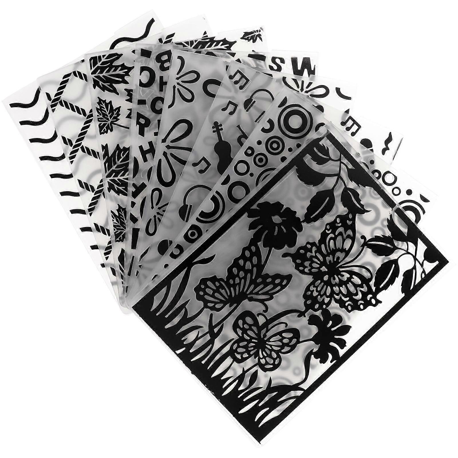 Plastic Embossing Mold Templates for DIY Craft 24Pcs Set Black