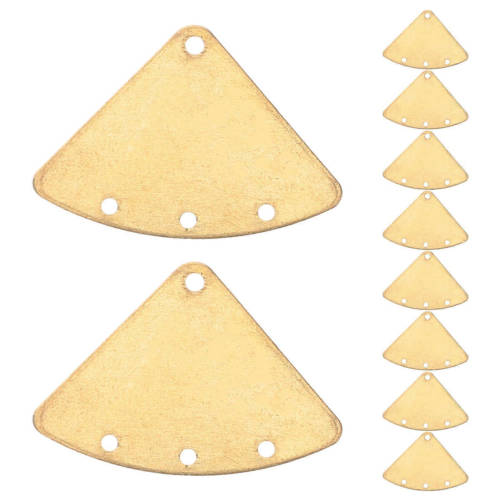 Golden Copper Triangle Hanging Charm for Earring Making 10Pcs Set