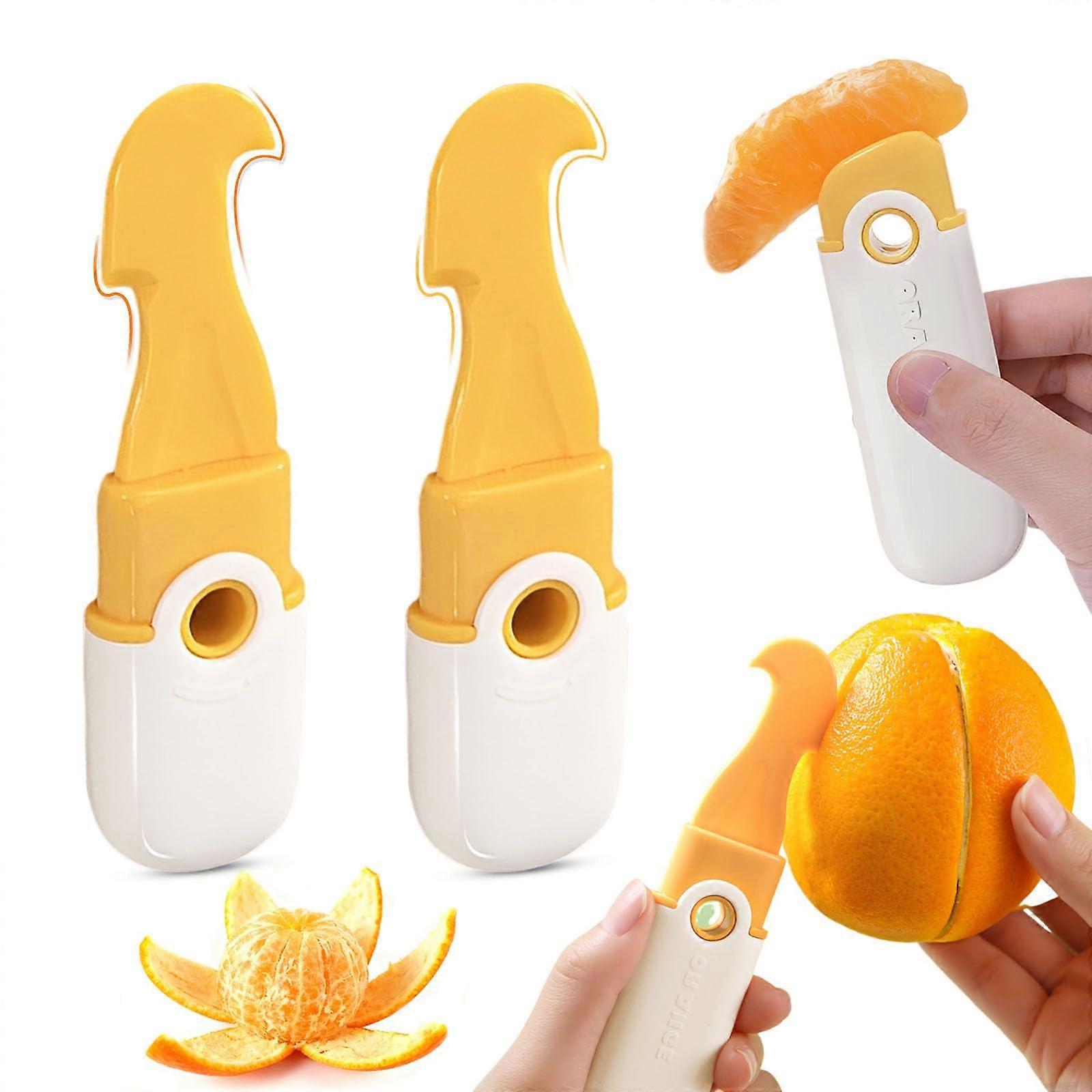2Pack DualEnded Citrus Peelers with Sharp Plastic Blades for Oranges, Lemons and Grapefruits