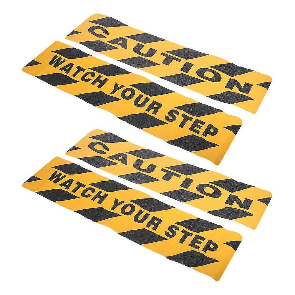 Caution Floor Tape Non Slip for Walkways with 4Pcs Warning Decals