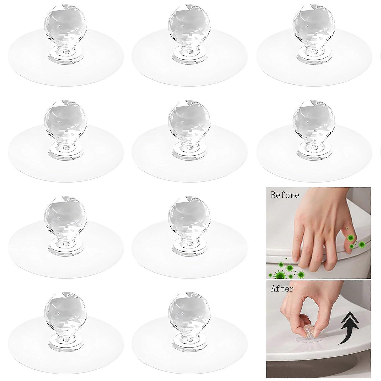 10pcs Crystal Cabinet Knobs Self Adhesive Peel and Stick Drawer Pulls  Cut Length