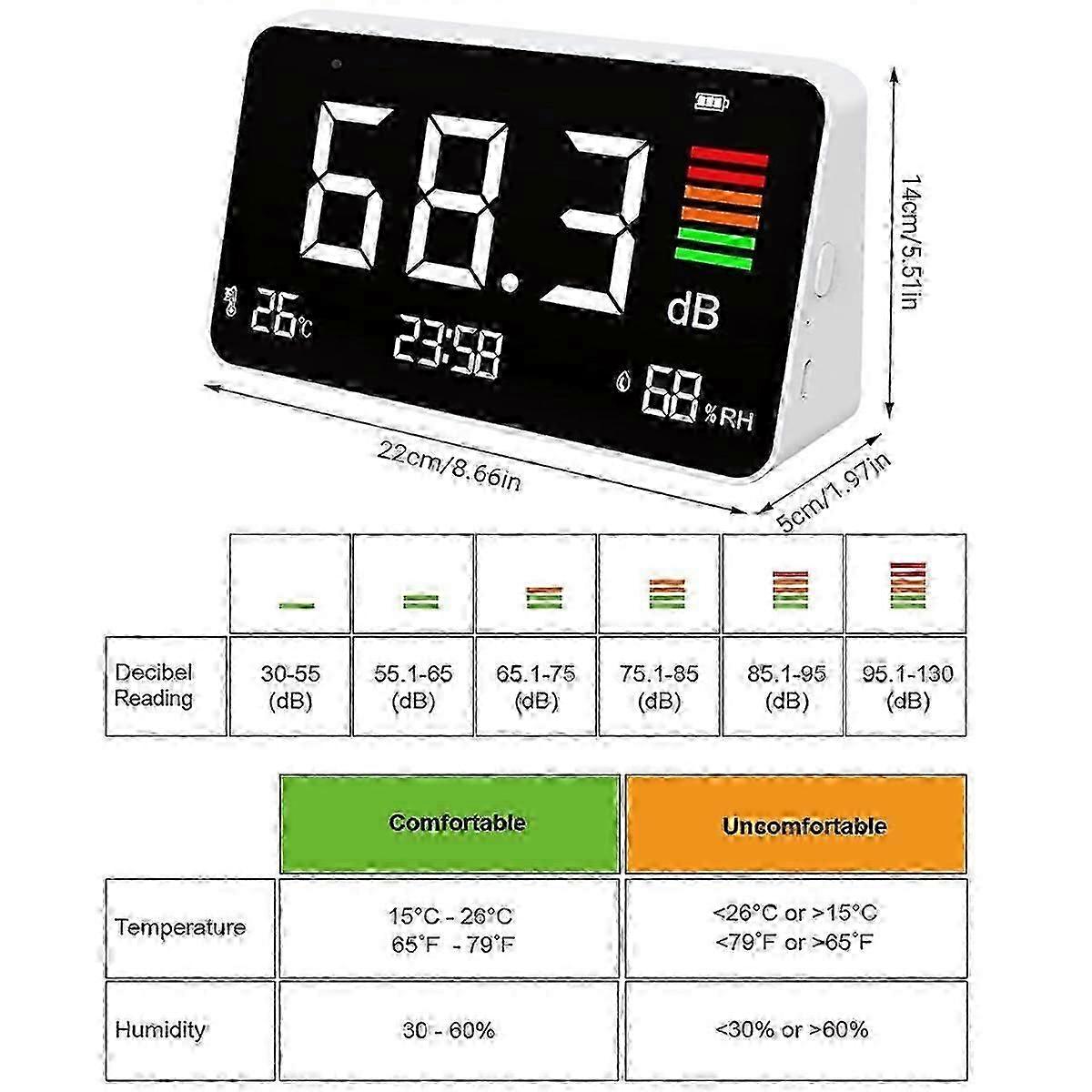 Decibel Meter,Digital Sound Level Meter 30-130db