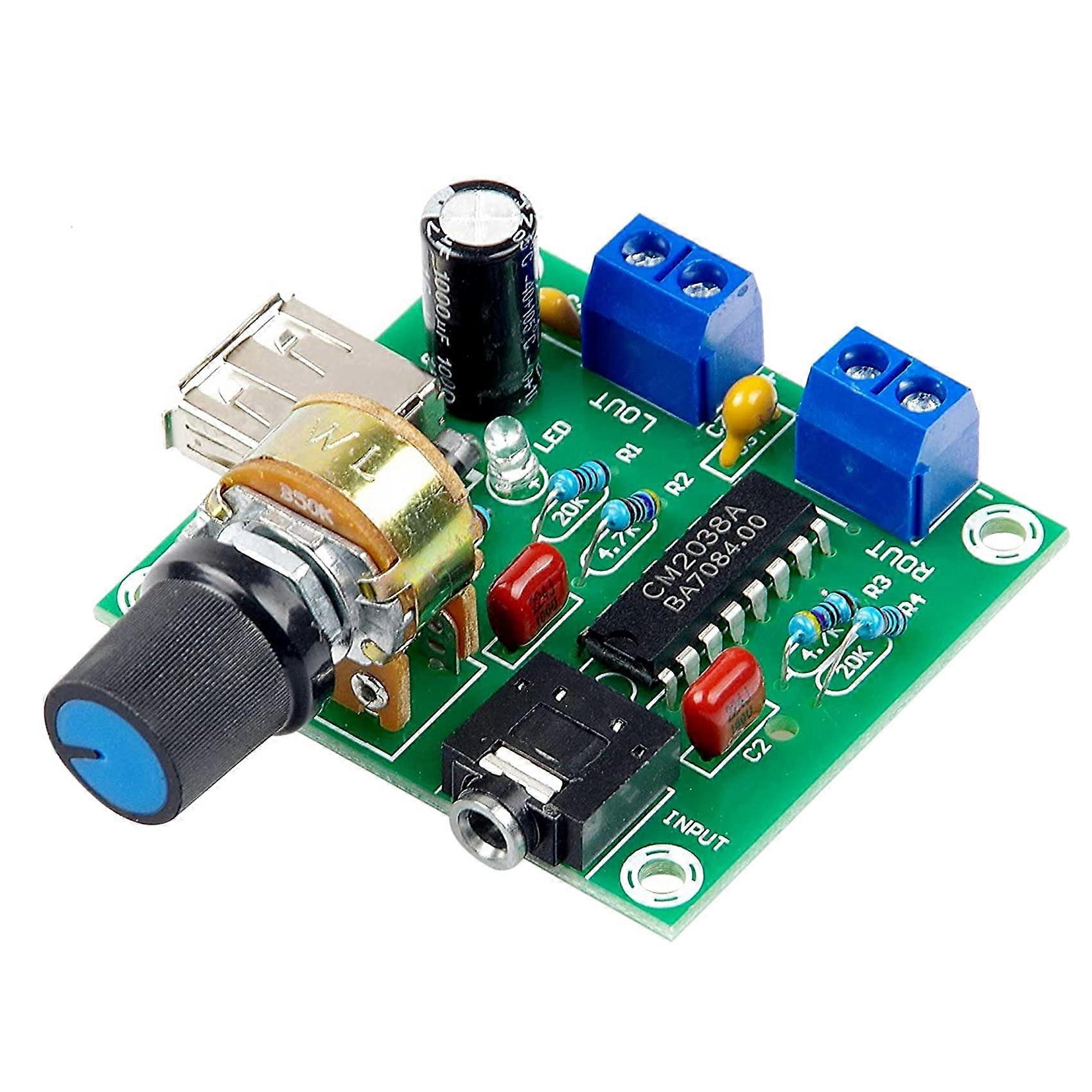 Mini Power Amplifier Board 5W5W HiFi Two Channel PM CM2038 Module 5V USB Powered Audio Amplifier