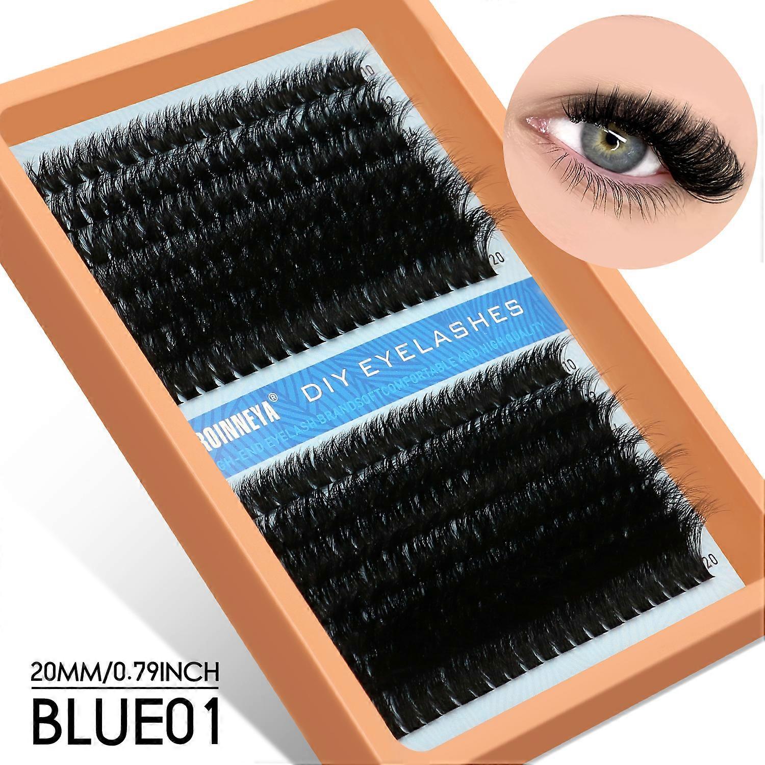 GROINNEYA Fluffy Thick DIY Eyelashes Cluster D/DD Curl Wispy Individual lashes Mix Eyelash Extensions False Eyelashes Extension