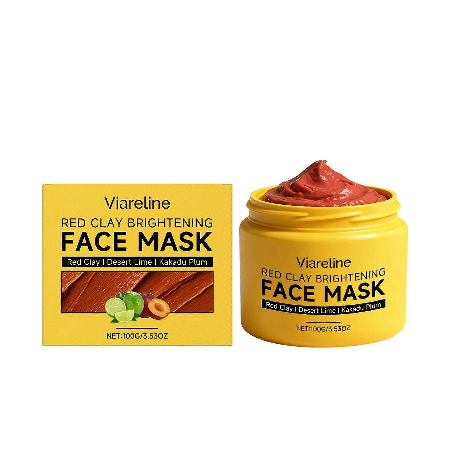 Red Clay Face Mask, Mineral-Rich Mud Mask with Kakadu Plum, Desert & Rainforest Lime Extracts, Radiant-Looking, Smoother Skin, 100g