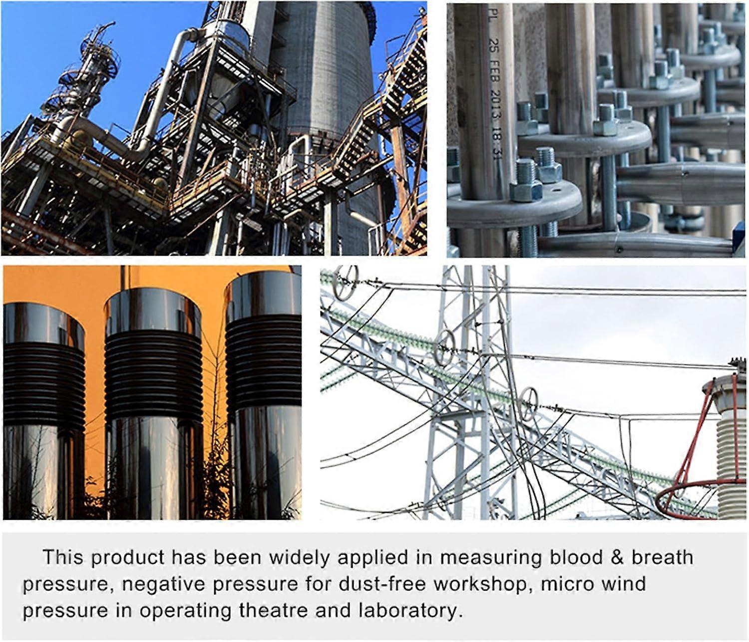 Digital Differential Pressure Gauge HVAC Manometer  Accuracy USB Export Backlit Display IP54