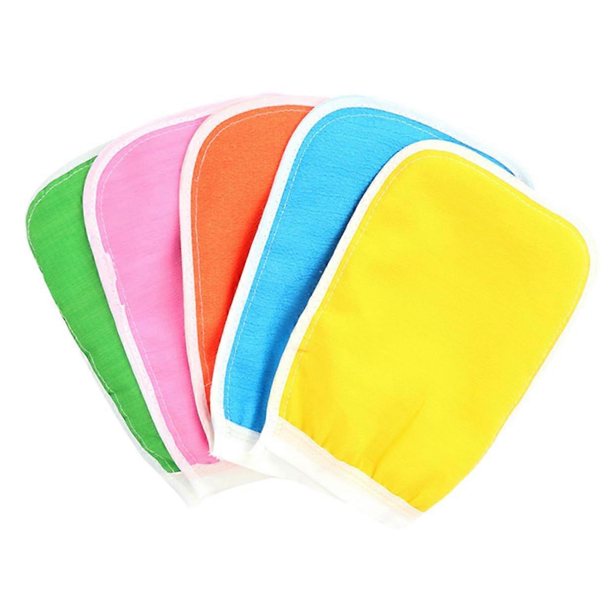 10pcs Exfoliating Gloves for Deep Body Scrubbing Bath Shower Mitts Smooth Skin Effect Random Color