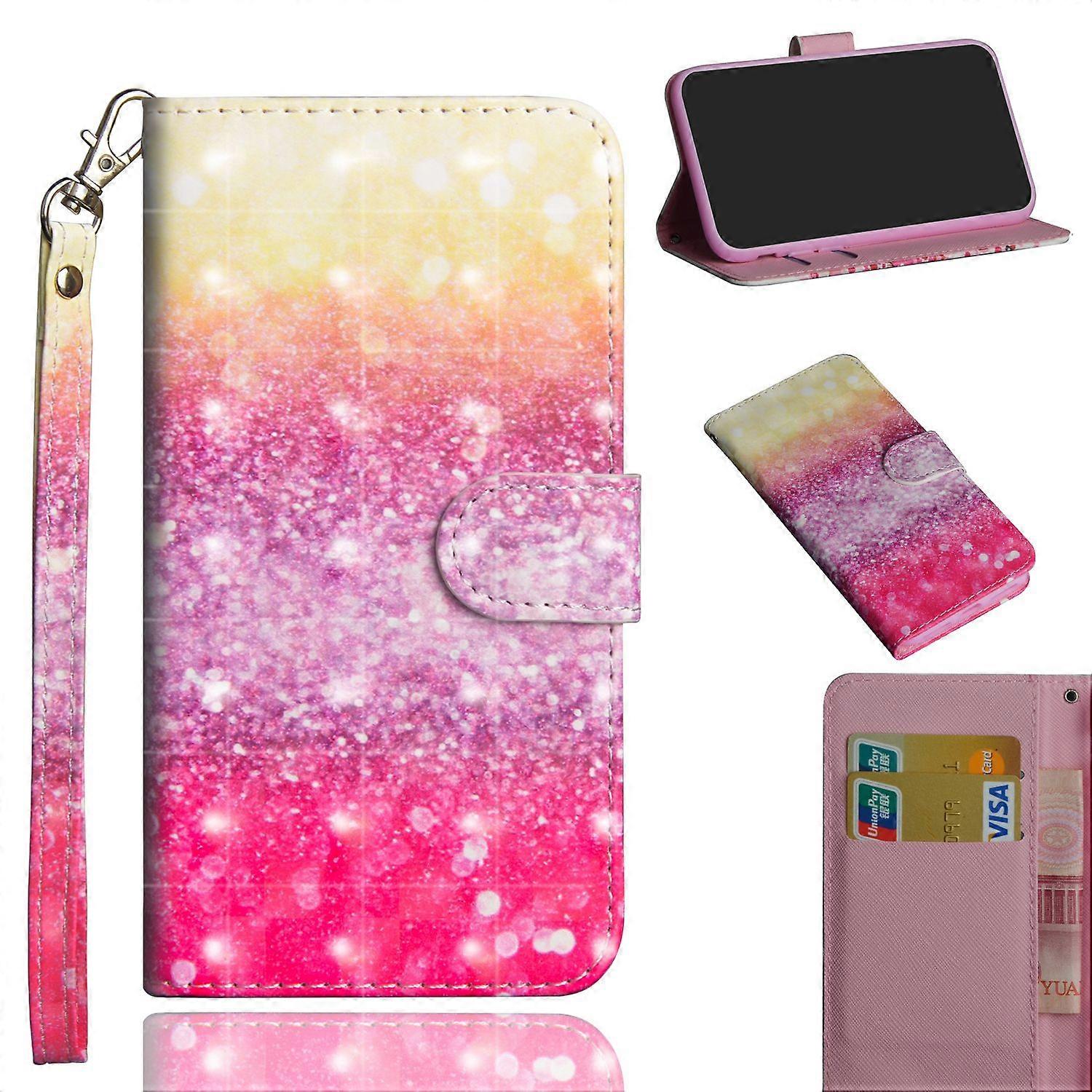 Light Spot Decor Pattern Printing Leather Cover with Stand Wallet Casing for Xiaomi Redmi Note 8 Pro