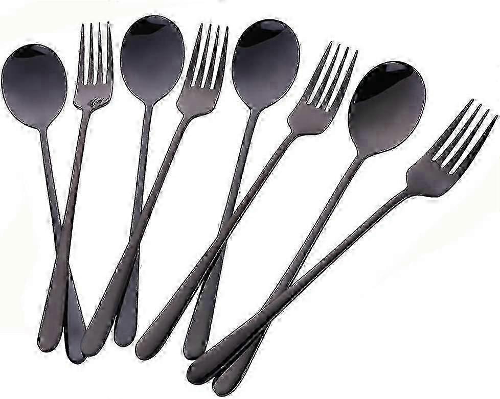 Elegant Black Fork Spoon Set For Diverse Dining