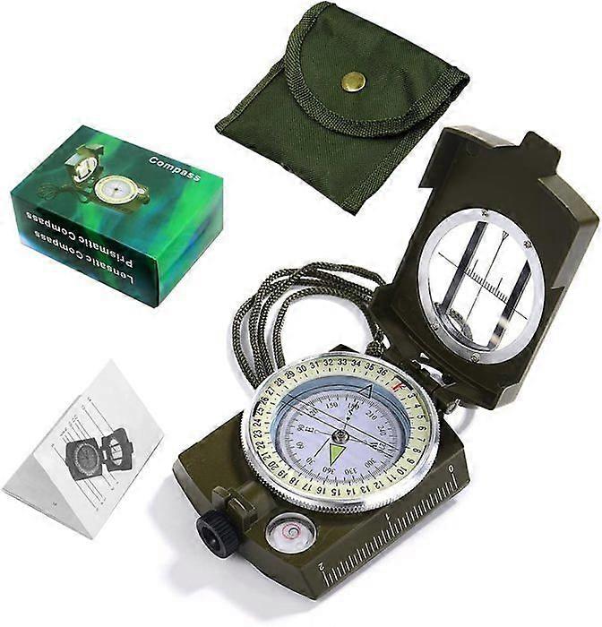 Green compass, sighting compass, military compass, geological camping compass, hiking compass, multi-function compass