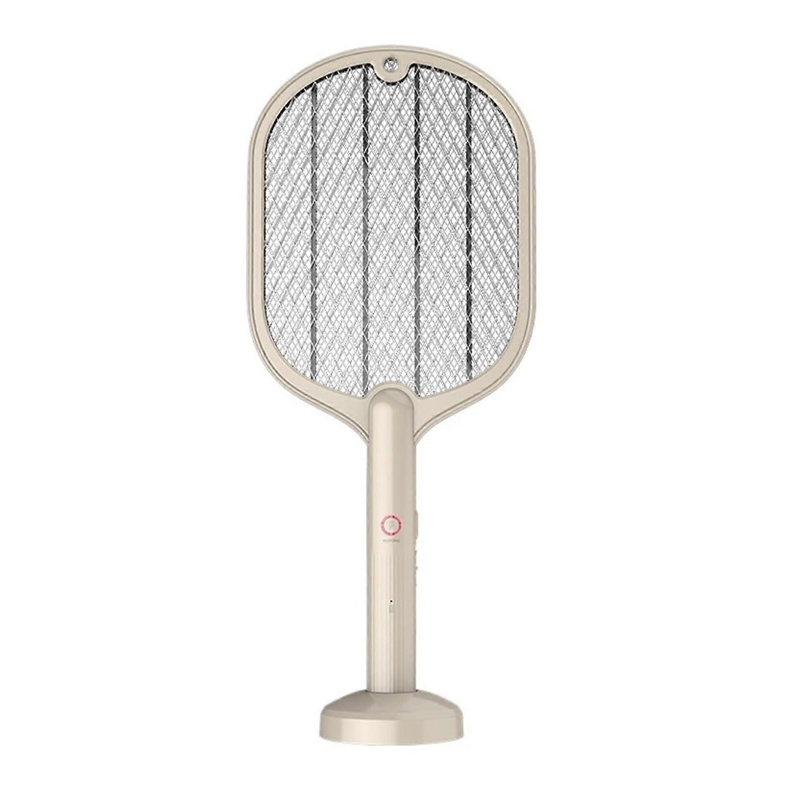 Electric Fly Swatter Bug Zapper Racket with LED Light and Extendable Handle for Indoor Outdoor Use