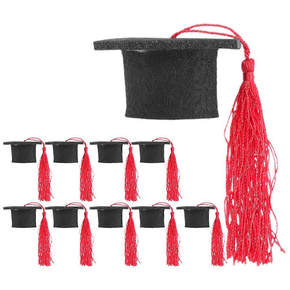 Graduation Cap Bottle Toppers Mini Hat for Decoration 10Pcs Set