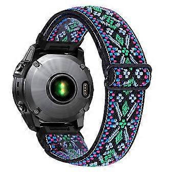 Watch Band For Garmin Fenix 8 47mm/Fenix E 47mm/quatix 8 47mm , Pattern Design Nylon Elastic Strap w