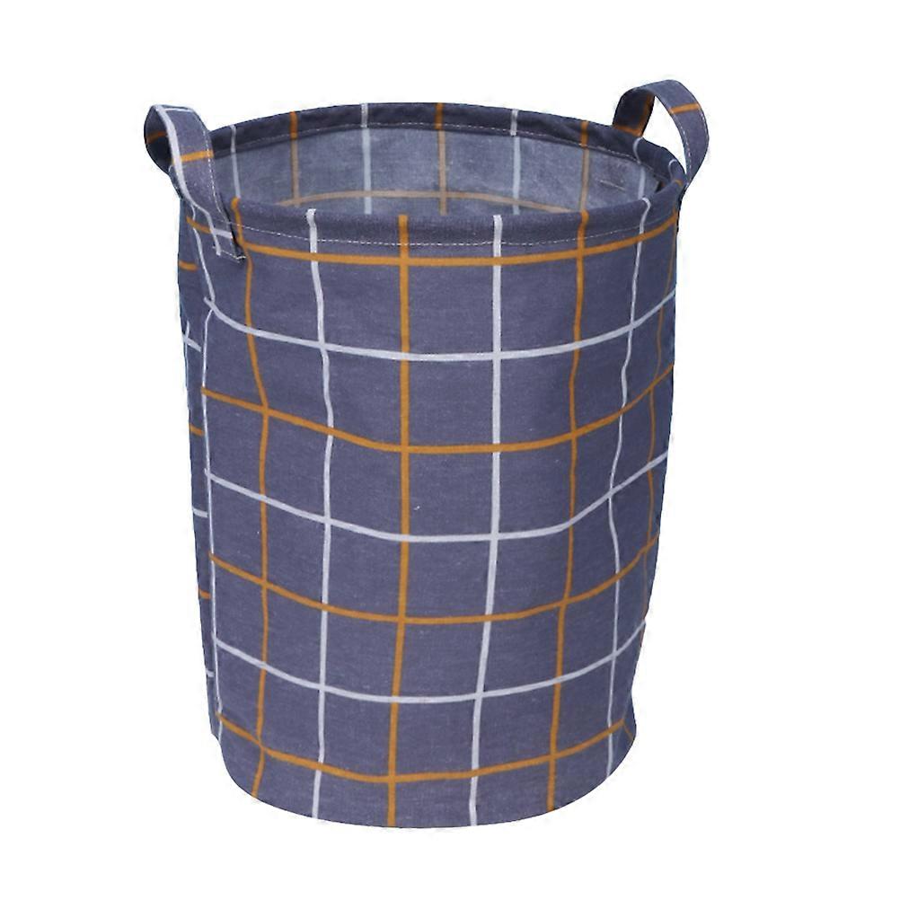 Dark Blue Household Laundry Basket for Storage Use Canvas Foldable Storage Basket