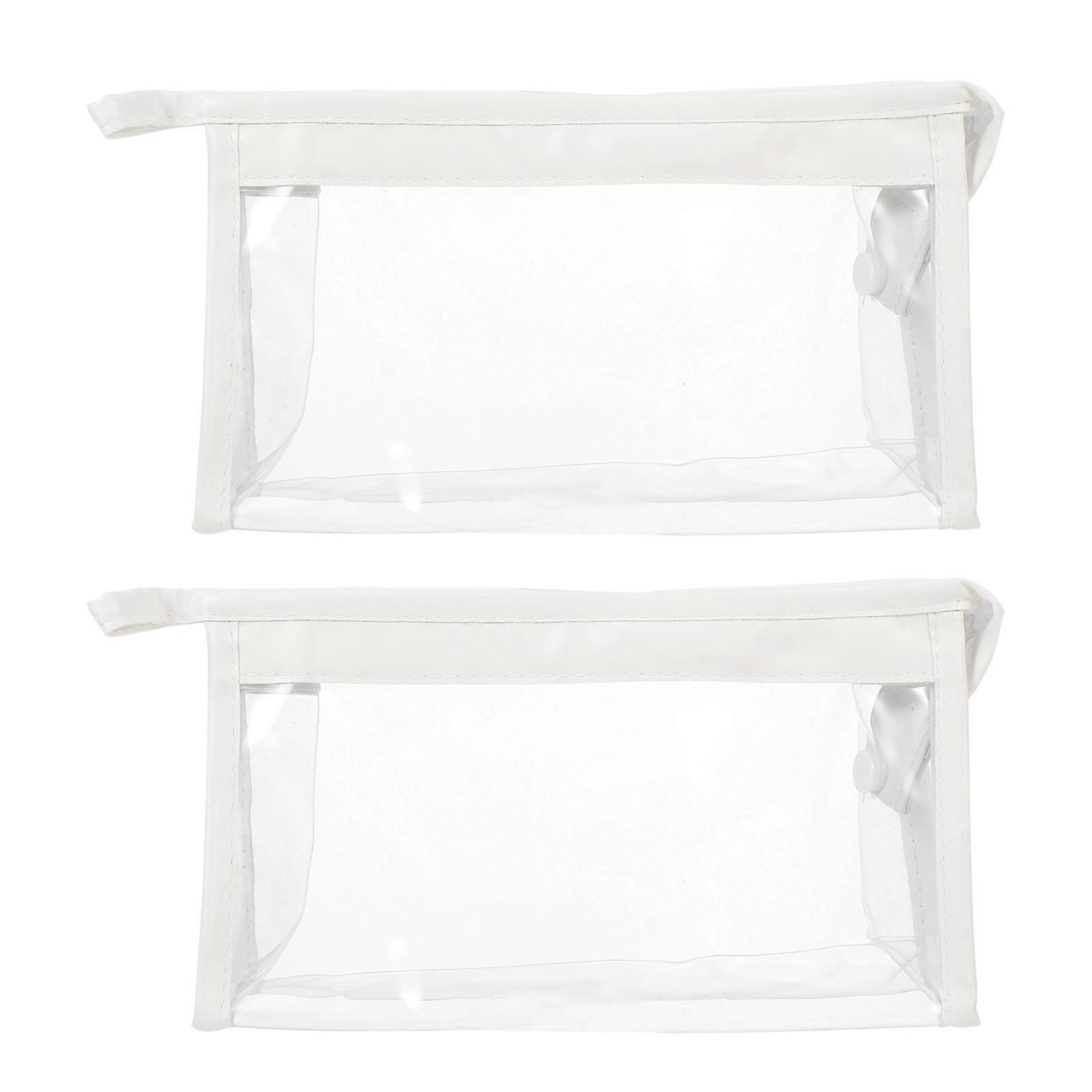 Transparent Pencil Bag Large Capacity for Storage Use 4Pcs White Set